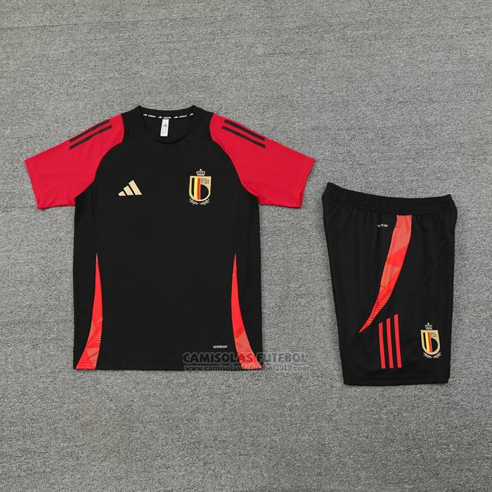 Fato de Treino Belgica Manga Curta 2024-2025 Preto - Calcas Curta